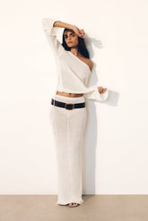Reagan Knit Maxi Skirt - White