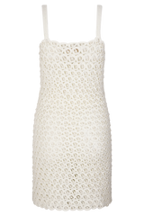 Vanessa Hand Crochet Pearl Mini Dress - Ivory