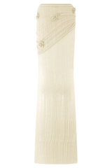 Orianna Orchid Knit Maxi Skirt - Ivory