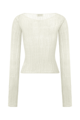 Orianna Orchid Long Sleeve Knit Top - Ivory