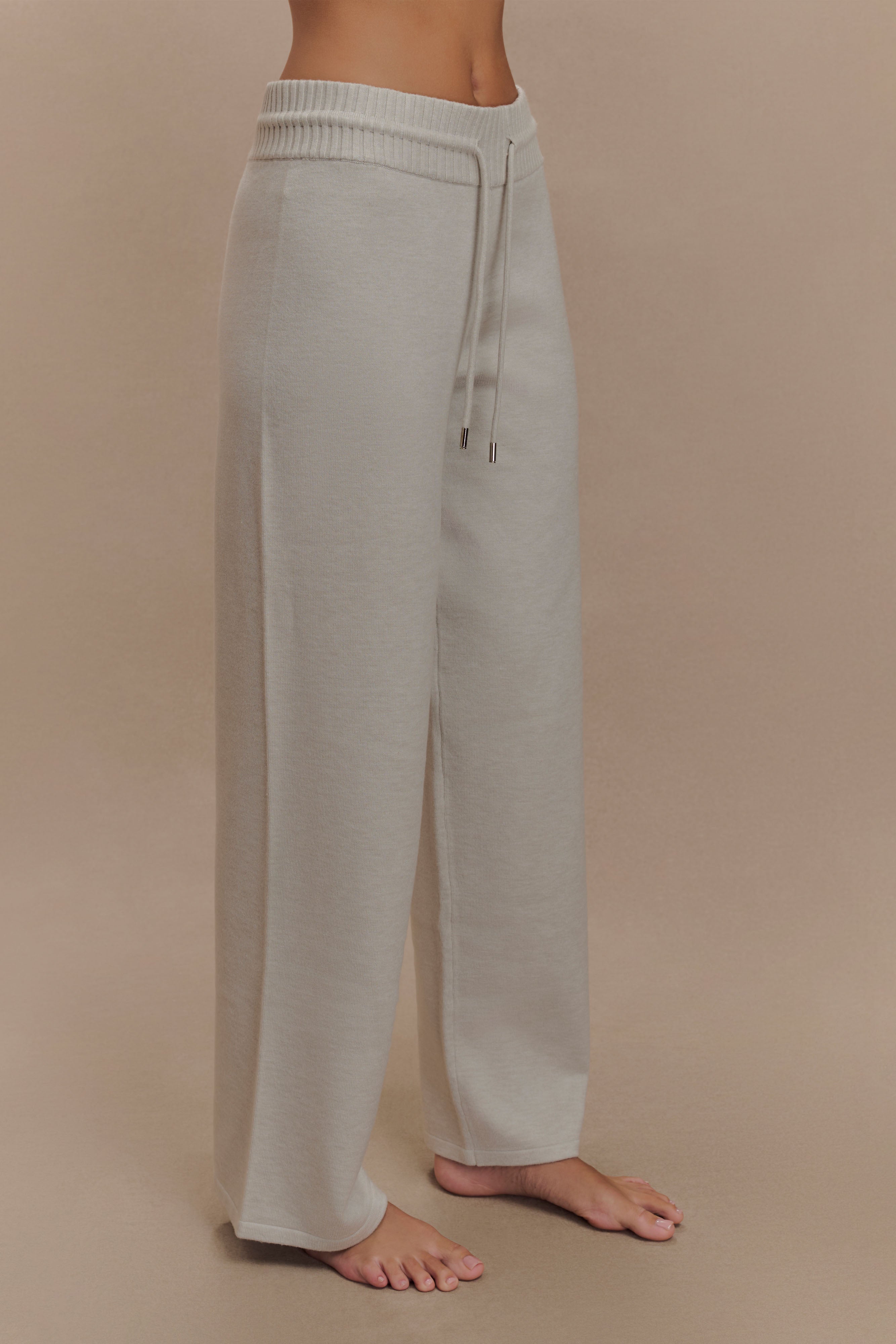Natalya Knit Wide Leg Pants - Heather Grey Marle