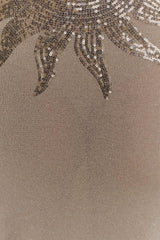 Atticus Knit Maxi Dress With Sequin - Gold