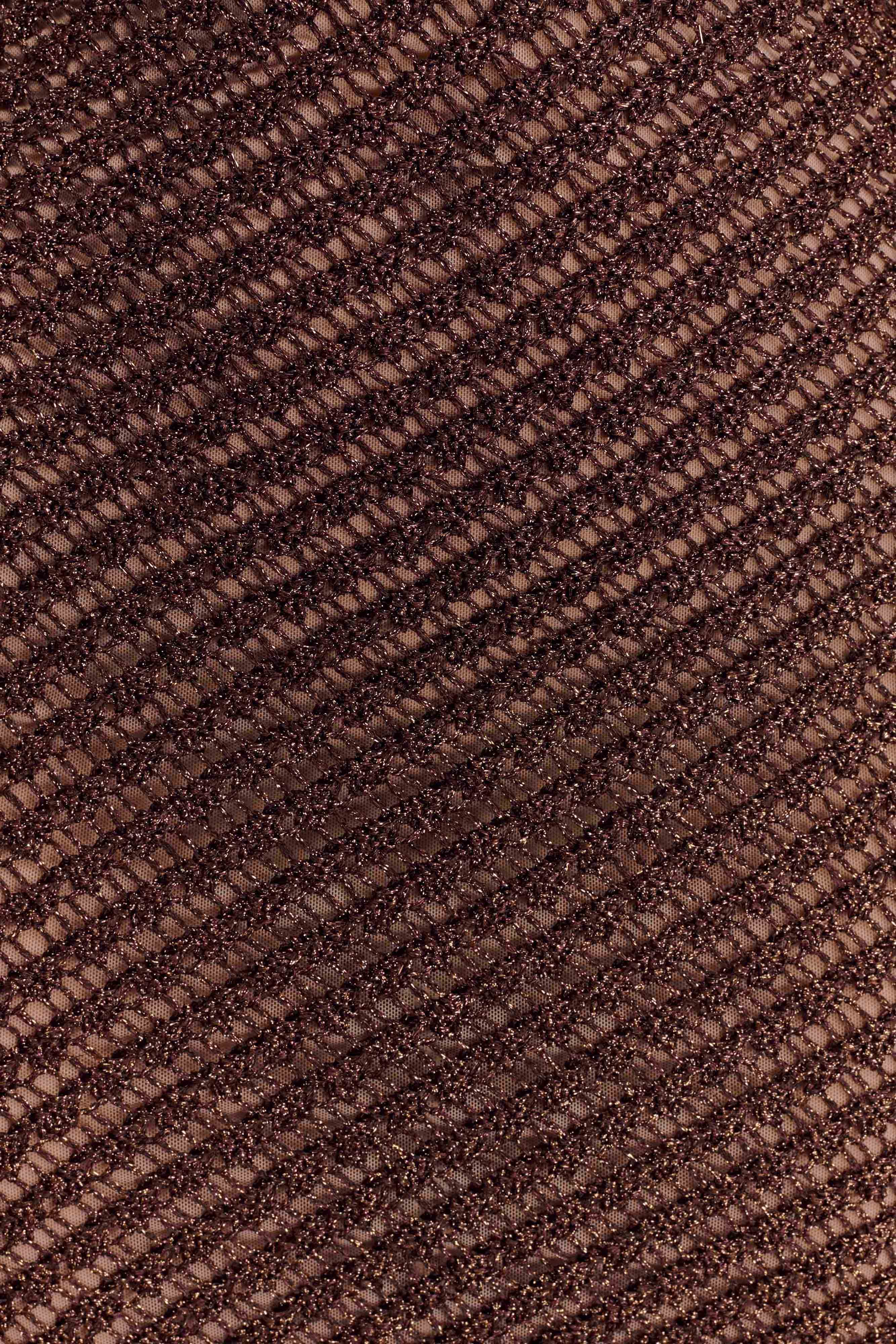 Raelynn Metallic Knit Fringe Midi Dress - Dark Chocolate