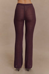 Malani Wide Leg Knit Pants - Chocolate