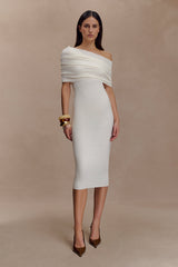 Zandie Cashmere Blend Knit Midi Dress - Ivory