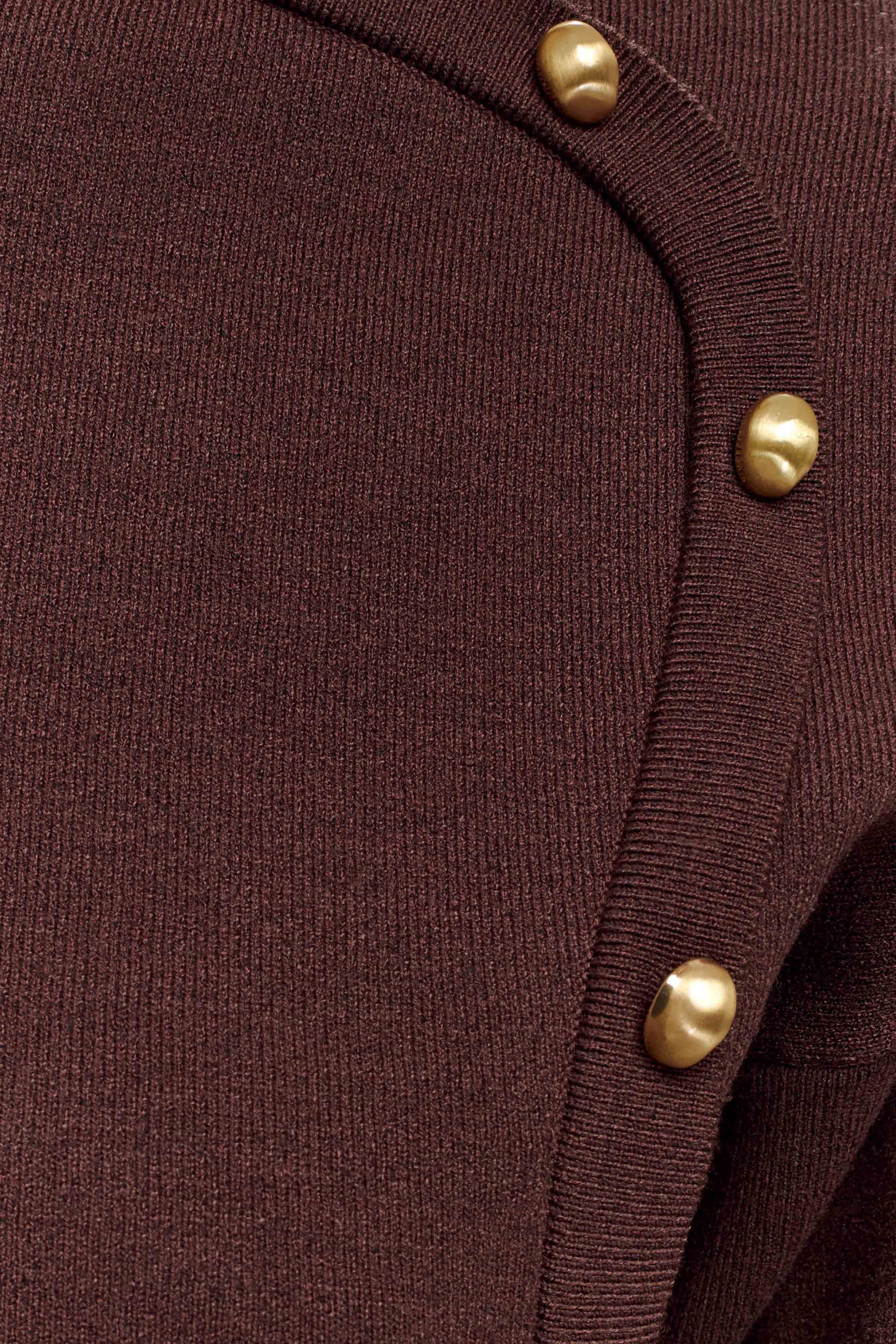 Mertyle Aysmetrical Knit Jumper - Deep Chocolate