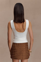 Cordia Satin Mini Skirt - Chocolate