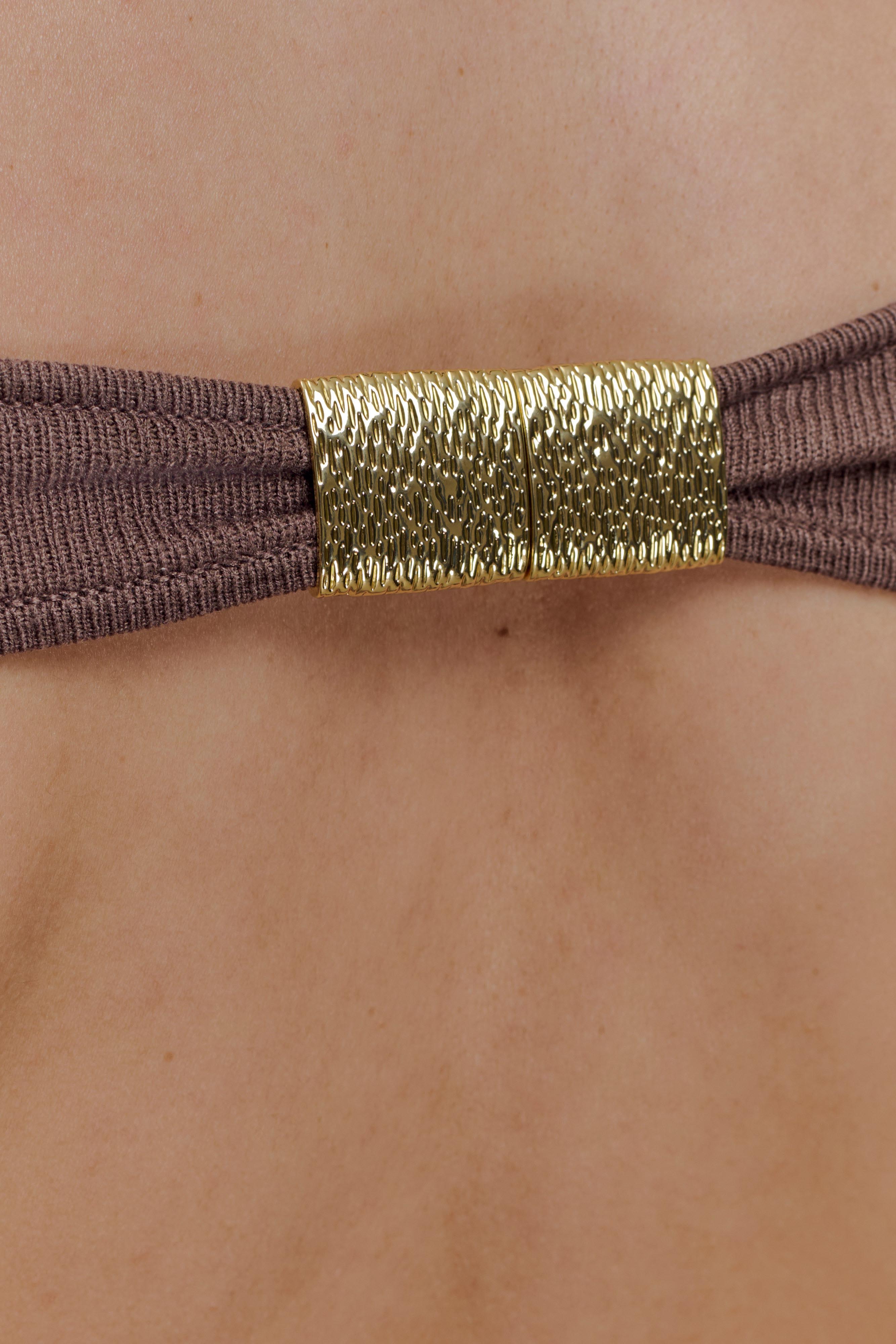 Carley Off Shoulder Knit Top - Cacao Brown