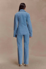 Janine High Waisted Straight Leg Jeans - Classic Blue