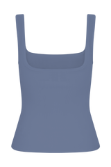 Aisling Ribbed Square Neck Sleeveless Top - Cornflower Blue