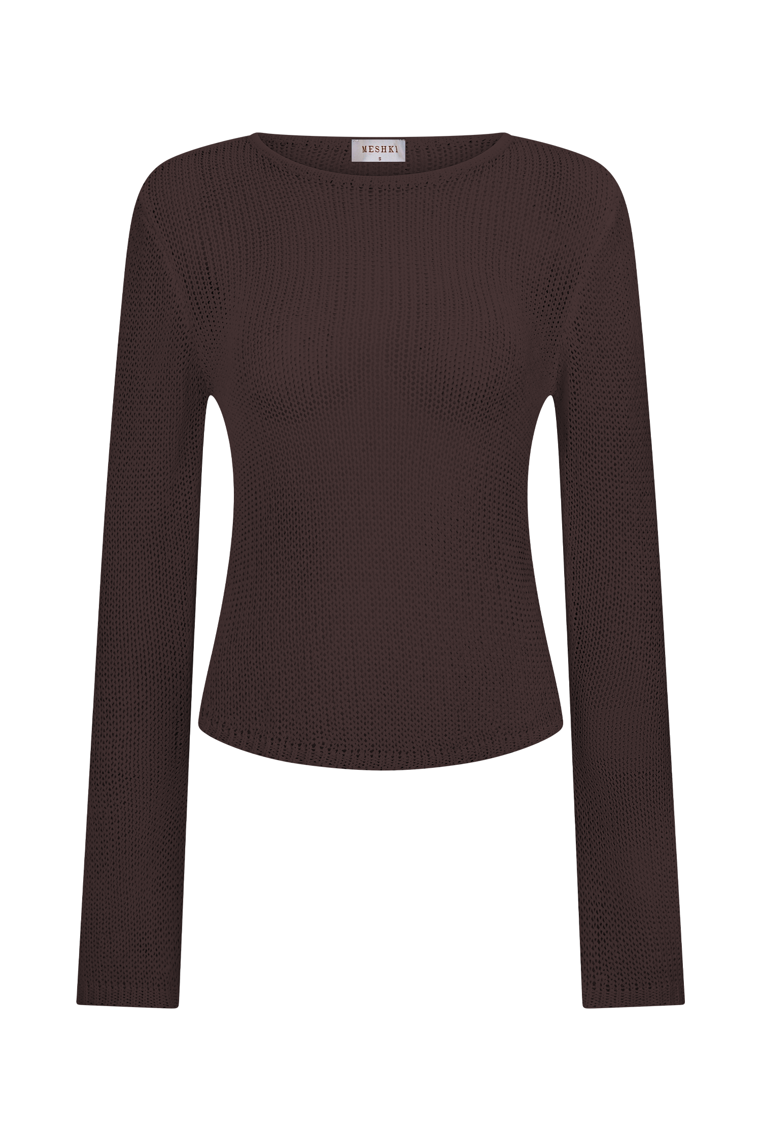 Isabella Long Sleeve Knit Top - Chocolate
