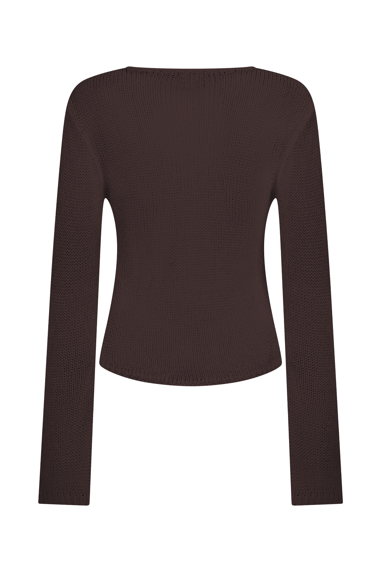 Isabella Long Sleeve Knit Top - Chocolate