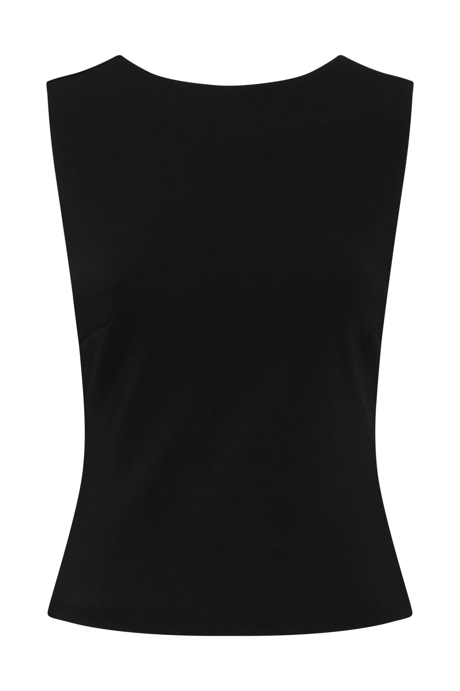 Kyra Open Back Scuba Crepe Top - Black