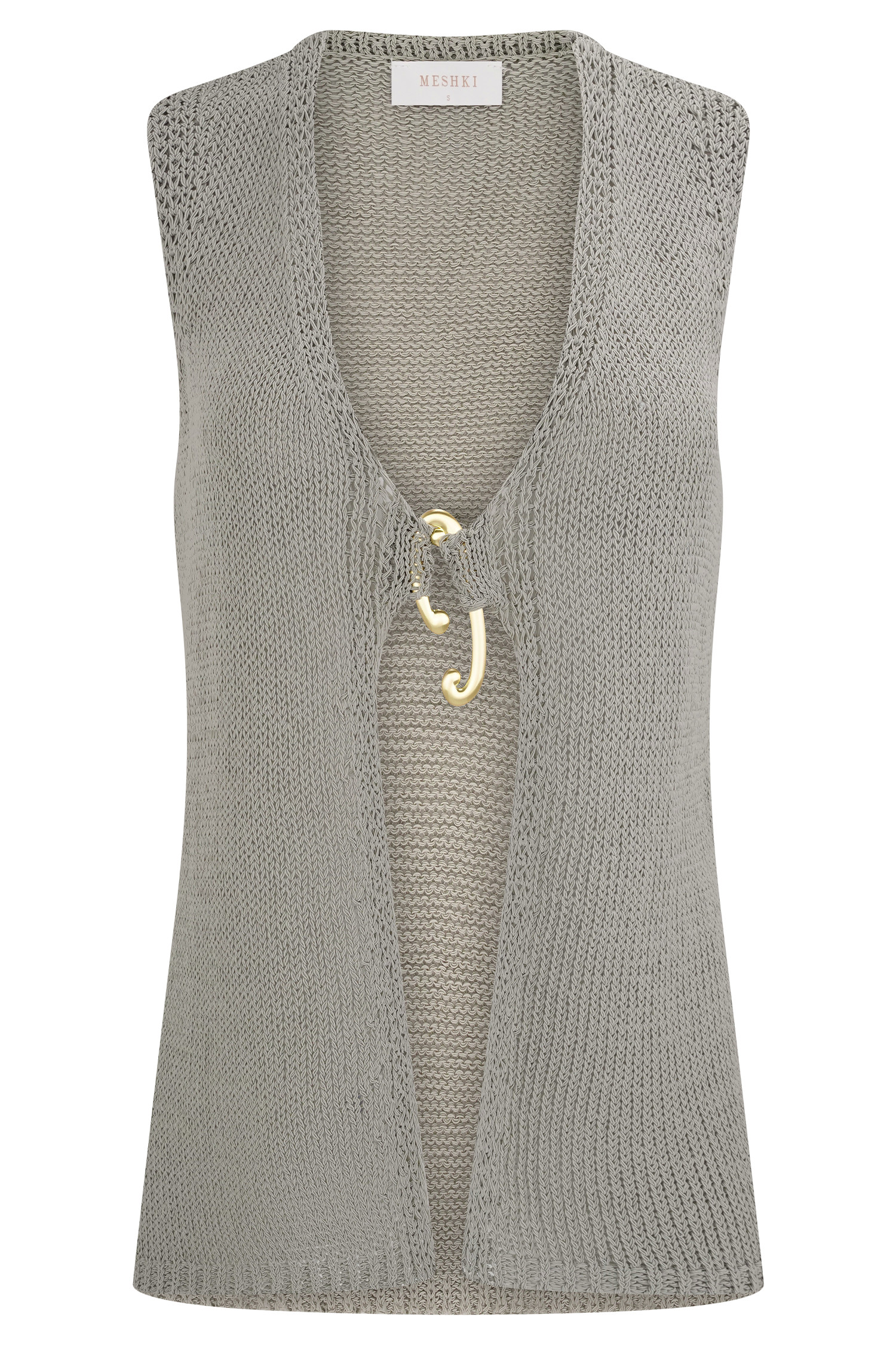 Malani Knit Top With Hardware - Sage