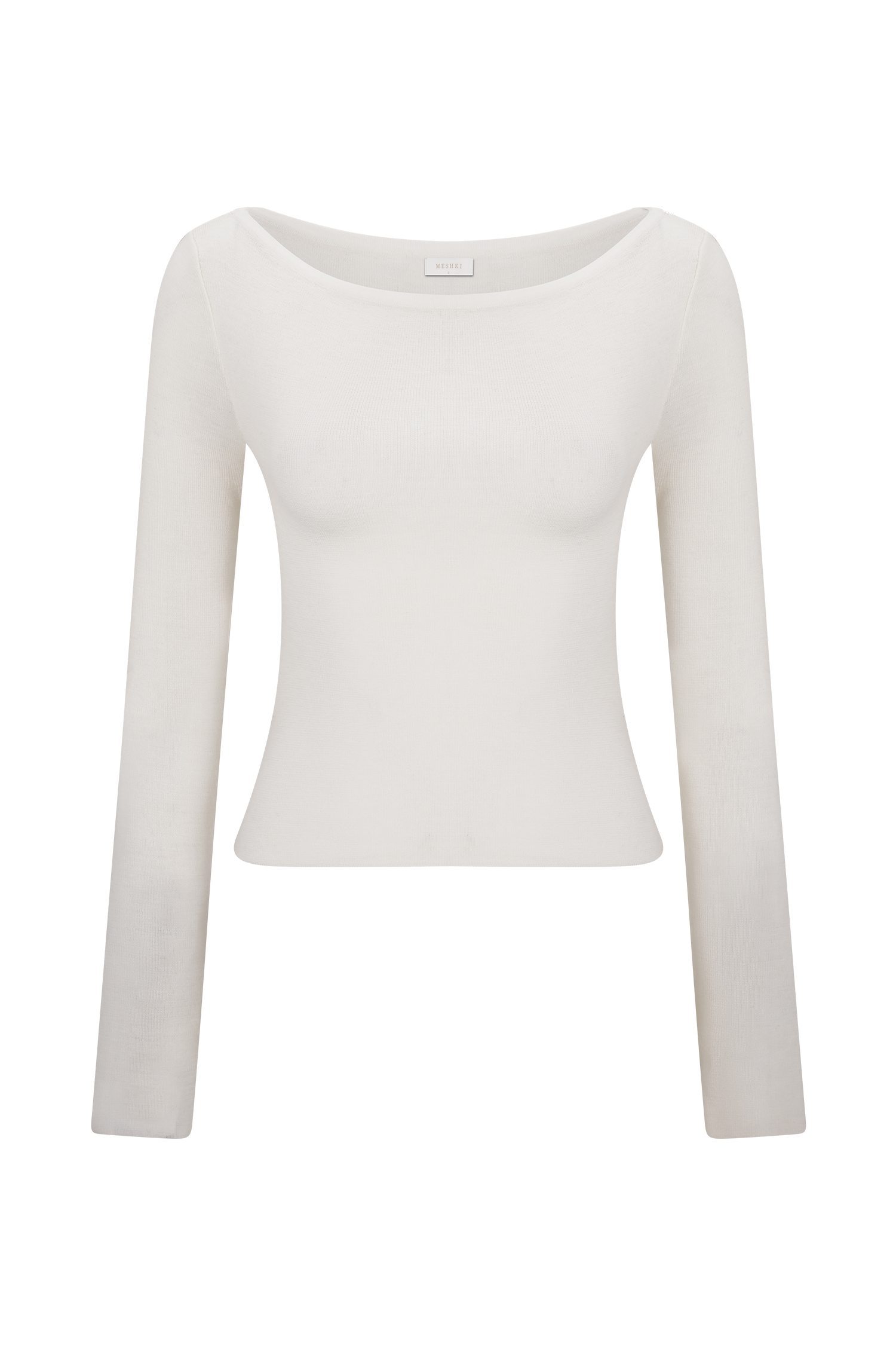 Paedyn Merino Wool Ribbed Long Sleeve Top - Ivory