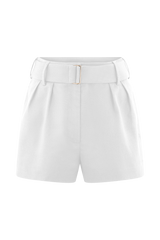 Scout Linen Belted Shorts - White