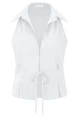 Scout Sleeveless Linen Shirt - White