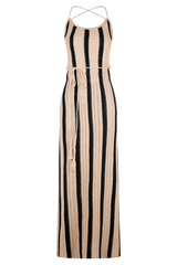 Shepherd Crochet Halter Maxi Dress - Gold/Black