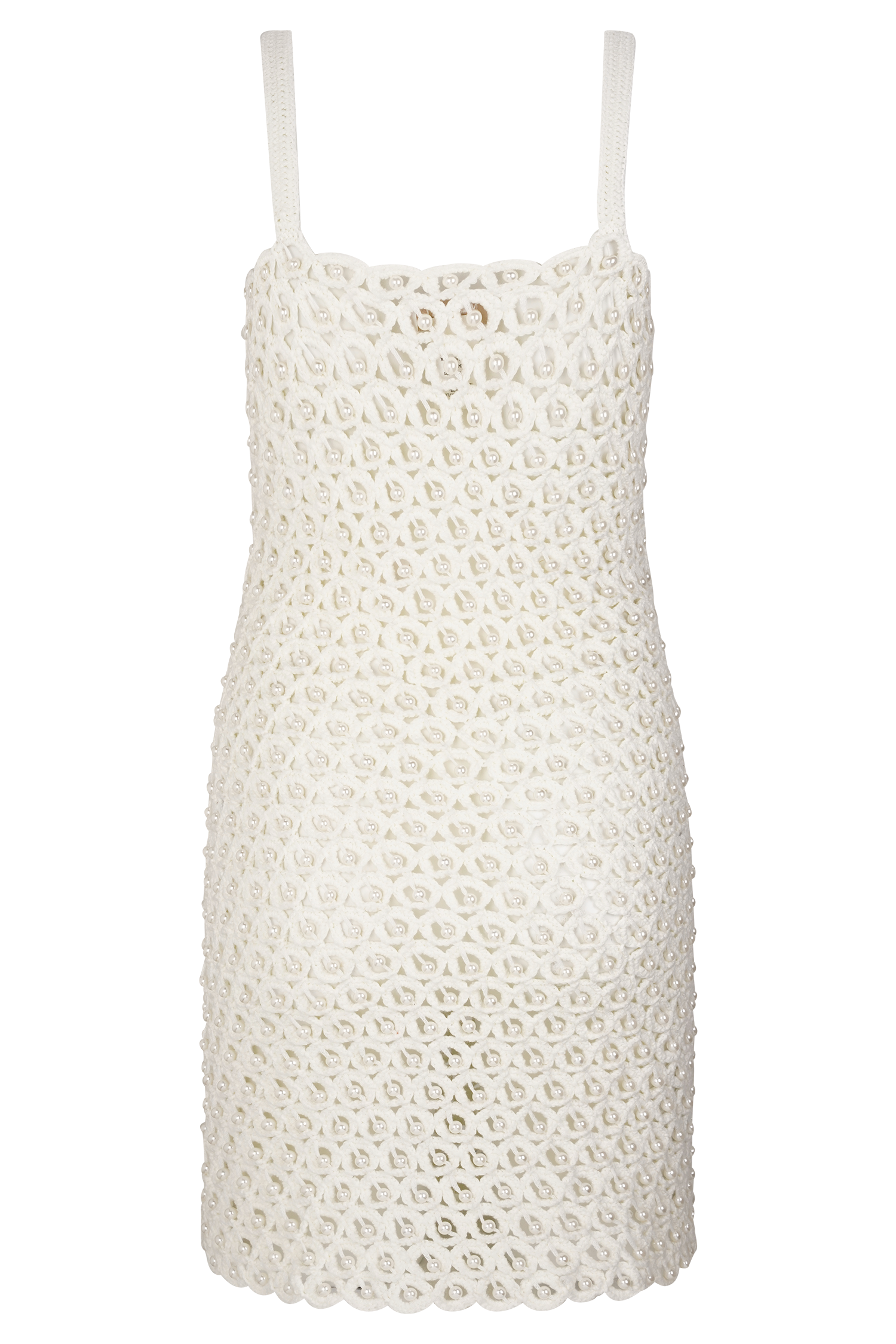 Vanessa Hand Crochet Pearl Mini Dress - Ivory