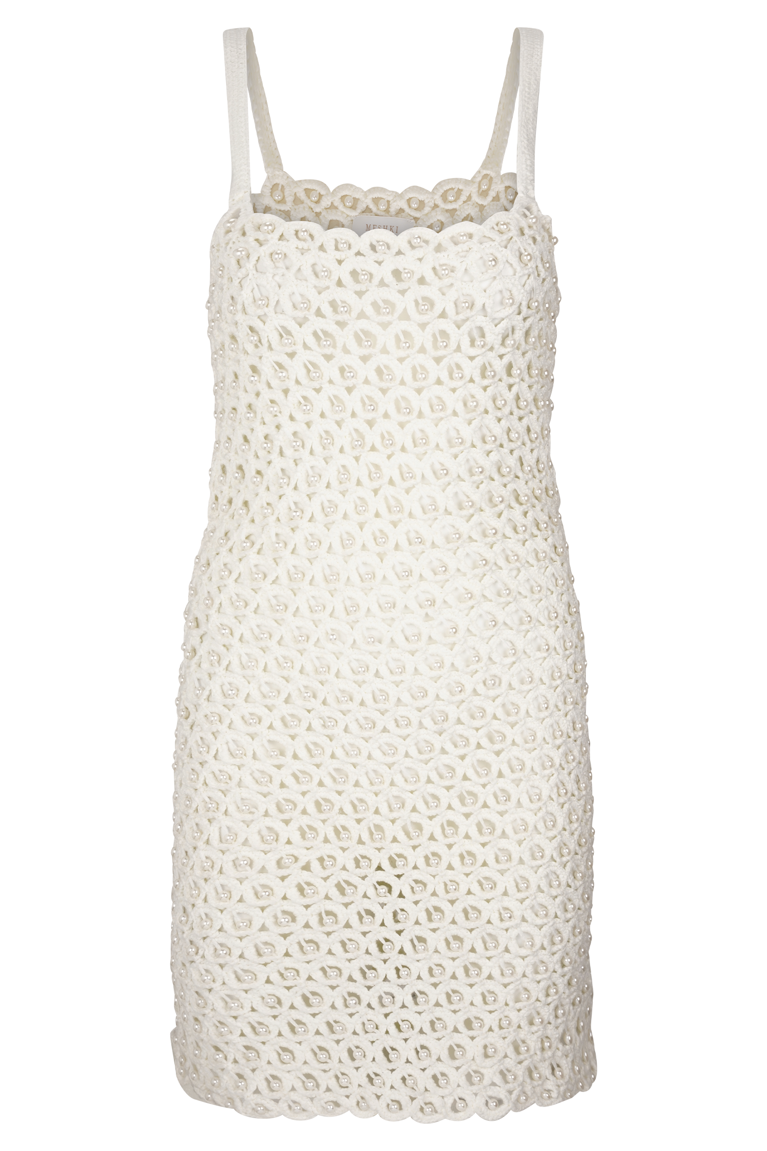 Vanessa Hand Crochet Pearl Mini Dress - Ivory