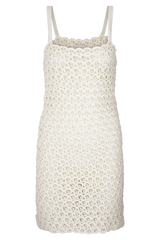 Vanessa Hand Crochet Pearl Mini Dress - Ivory
