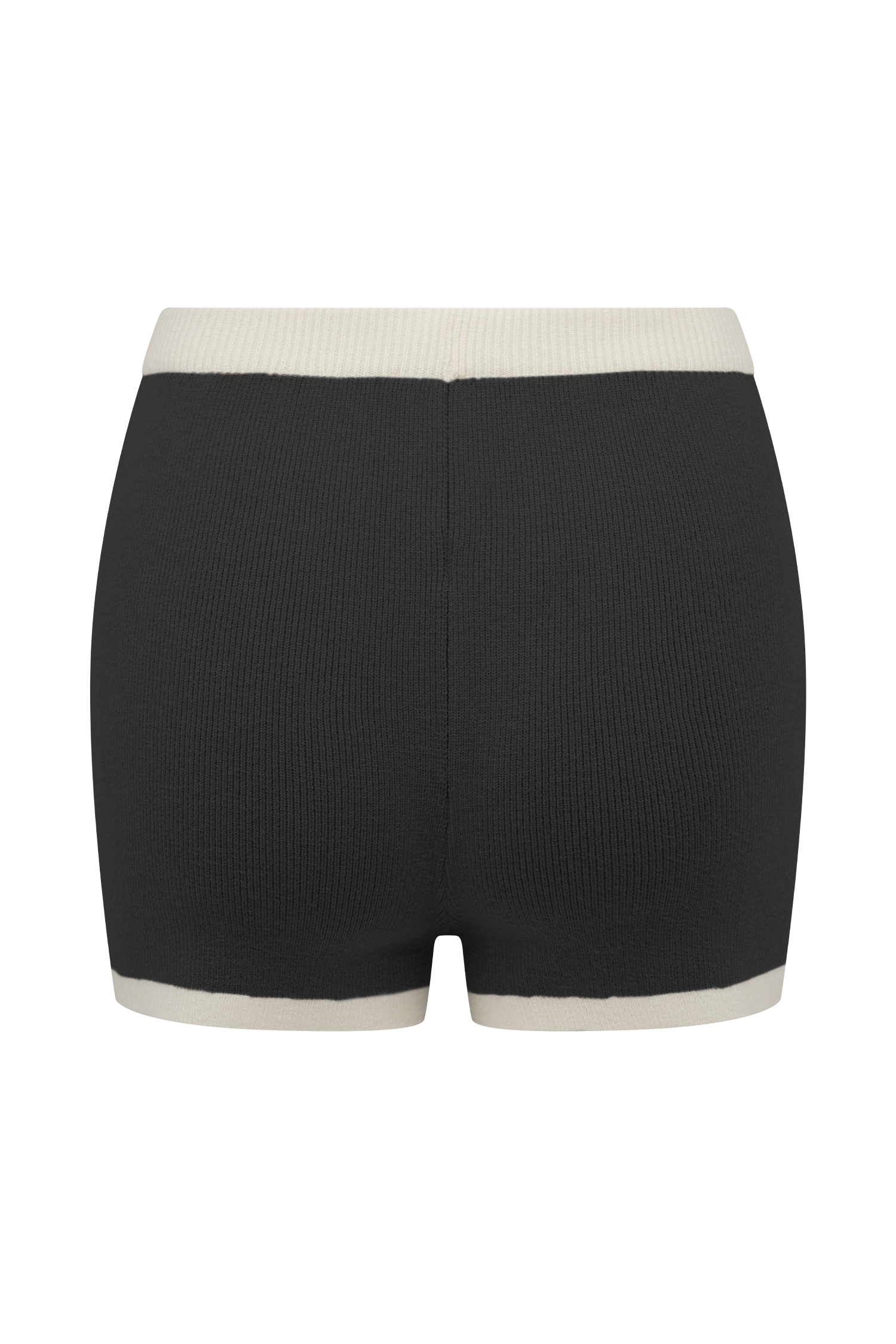 Julianne Contrast Knit Shorts - Black/White