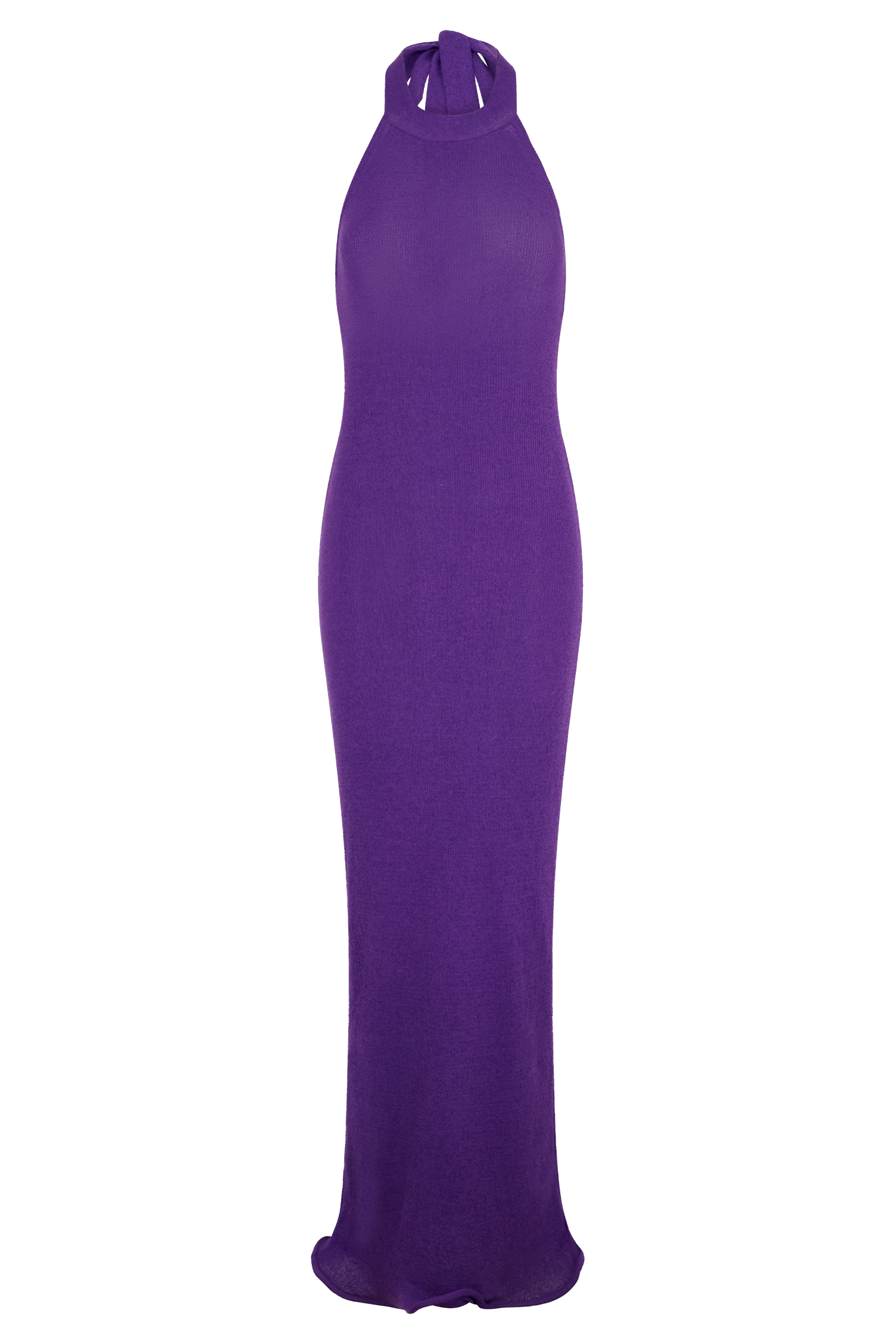 Melodie Halter Knit Maxi Dress - Purple