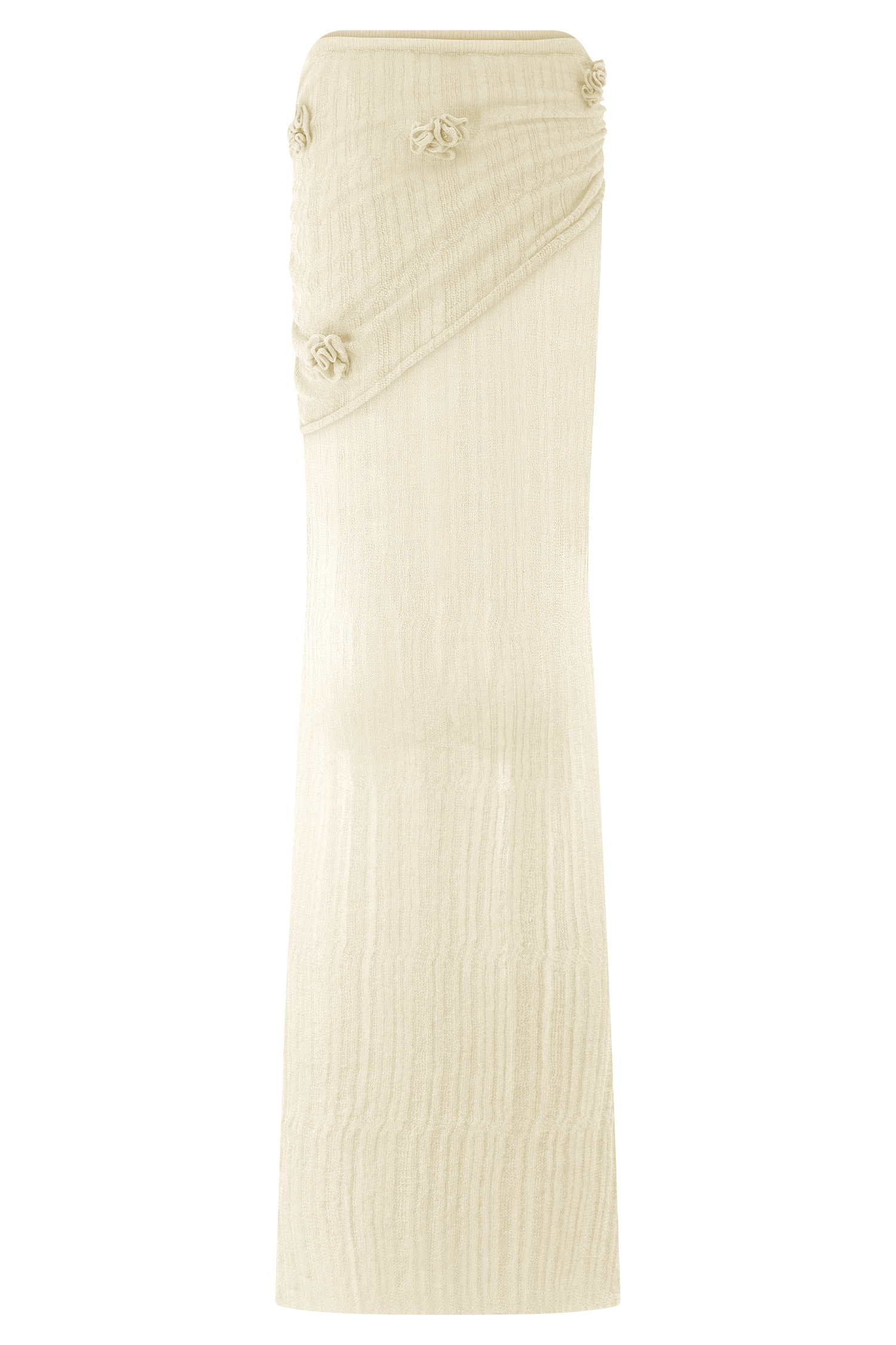 Orianna Orchid Knit Maxi Skirt - Ivory